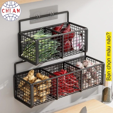 Kệ Đựng Gia Vị 2 Tầng 3 Ngăn Treo Tường Tiện Lợi Giá Chỉ 24.400₫