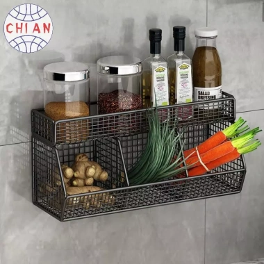 Kệ Đựng Gia Vị 2 Tầng 3 Ngăn Treo Tường Tiện Lợi Giá Chỉ 24.400₫