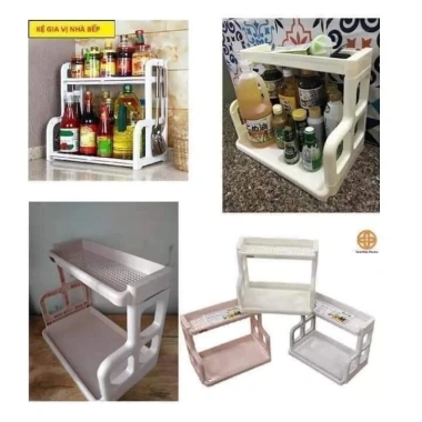 Kệ đựng gia vị 2 tầng đa năng – Gọn gàng, ngăn nắp, không gian bếp gọn, 33.900₫