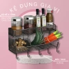 Kệ đựng gia vị 3 ngăn 2 tầng - Khay hành tỏi tiện ích, tặng miếng dán, chỉ 6.100₫