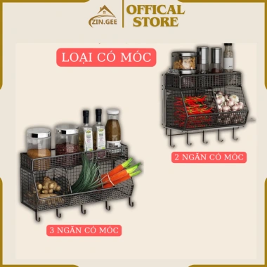 Kệ đựng gia vị 3 ngăn 2 tầng - Khay hành tỏi tiện ích, tặng miếng dán, chỉ 6.100₫ 9