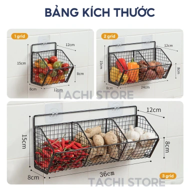 Kệ đựng gia vị dán tường không cần khoan đục đa năng TACHI STORE - dùng cho bếp, tắm, khách, 15.000₫ 3