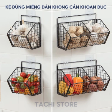 Kệ đựng gia vị dán tường không cần khoan đục đa năng TACHI STORE - dùng cho bếp, tắm, khách, 15.000₫ 4