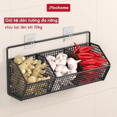 Kệ Đựng Gia Vị Hành Tỏi Dán Tường JYoohome - Chịu Tải 10kg, Giá 22.222₫