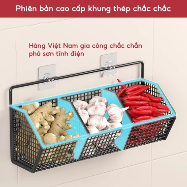 Kệ Đựng Gia Vị Hành Tỏi Dán Tường JYoohome - Chịu Tải 10kg, Giá 22.222₫