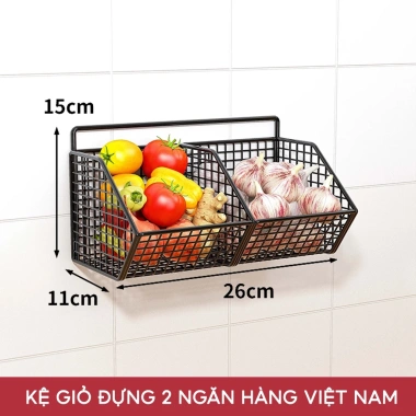 Kệ Đựng Gia Vị Hành Tỏi Dán Tường JYoohome - Chịu Tải 10kg, Giá 22.222₫