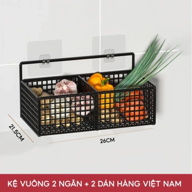 Kệ Đựng Gia Vị Hành Tỏi Dán Tường JYoohome - Chịu Tải 10kg, Giá 22.222₫