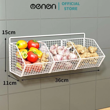 Kệ Đựng Hành Tỏi Dán Tường - Kệ Gia Vị Gắn Tường Bếp Tiện Lợi, Sơn Tĩnh Điện, Chỉ 15.000 VNĐ