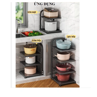 Kệ Gầm Bếp YKA 3-5 Tầng Đa Năng, Có Ngăn Chảo Nồi, Thiết Kế Chill, Giá Ưu Đãi 135k 2