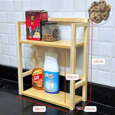 Kệ gia vị 2 tầng gỗ thông & MDF - Decor phòng bếp gọn gàng, chỉ 89.000 VND 7