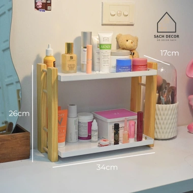 Kệ gia vị 2 tầng gỗ thông & MDF - Decor phòng bếp gọn gàng, chỉ 89.000 VND 8