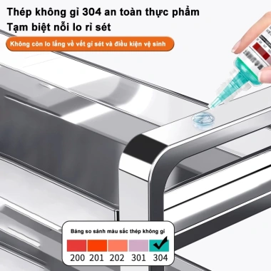 Kệ Gia Vị INOX 304 BMZAR 2/3 Tầng Đa Năng Đặt Đũa Dao Thớt Bát Giá Ưu Đãi 126k 4