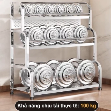 Kệ Gia Vị INOX 304 BMZAR 2/3 Tầng Đa Năng Đặt Đũa Dao Thớt Bát Giá Ưu Đãi 126k 6