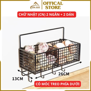 Kệ gia vị nhà bếp, nhà tắm ZIN.GEE – Lưới thép sơn tĩnh điện, tặng miếng dán, chỉ 10.000₫
