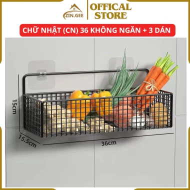 Kệ gia vị nhà bếp, nhà tắm ZIN.GEE – Lưới thép sơn tĩnh điện, tặng miếng dán, chỉ 10.000₫
