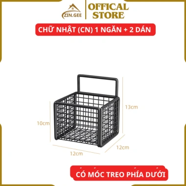 Kệ gia vị nhà bếp, nhà tắm ZIN.GEE – Lưới thép sơn tĩnh điện, tặng miếng dán, chỉ 10.000₫