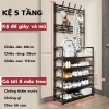 Kệ giày 5 tầng đa năng có 8 móc treo, màn che ngăn bụi, gọn gọn, tiện lợi cho gia đình giảm giá 190.000₫ 5