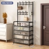 Kệ giày 5 tầng đa năng có 8 móc treo, màn che ngăn bụi, gọn gọn, tiện lợi cho gia đình giảm giá 190.000₫ 9