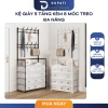 Kệ giày 5 tầng đa năng kèm 8 móc treo, màn che chống bụi tiện lợi, gọn gàng cho gia đình - Giá 190.000₫