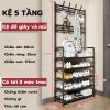Kệ giày 5 tầng đa năng kèm 8 móc treo, màn che chống bụi tiện lợi, gọn gàng cho gia đình - Giá 190.000₫ 5