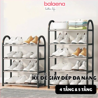 Kệ giày dép 4/5 tầng inox không gỉ đa năng, decor nhà cửa, lắp ráp dễ dàng, gập gọn - 71.900đ
