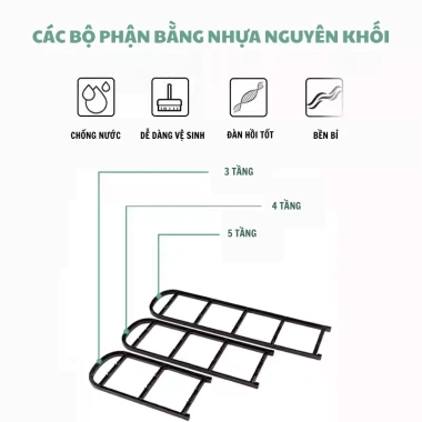Kệ giày dép 4/5 tầng inox không gỉ đa năng, decor nhà cửa, lắp ráp dễ dàng, gập gọn - 71.900đ