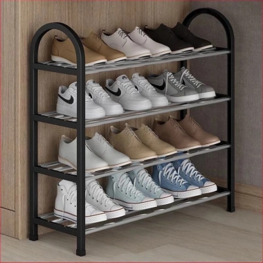 Kệ giày dép 4/5 tầng inox không gỉ đa năng, decor nhà cửa, lắp ráp dễ dàng, gập gọn - 71.900đ