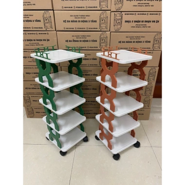 Kệ Giày Dép 5 Tầng Gấp Gọn, Bánh Xe Di Động – Tiện Lợi, Mọi Không Gian, 59.000₫ 5
