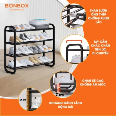 Kệ Giày Dép BONBOX BFS221.201 3-5 Tầng Gọn Nhẹ, Chắc Chắn, Dễ Lắp - 89.000₫