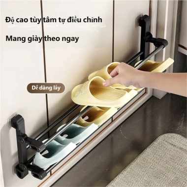 Kệ Giày Dép Gắn Tường Không Cần Khoan Thiết Kế Gập Gọn Diện Tích Nhỏ Ký Túc Xá 4