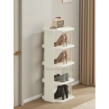 Kệ giày dép gấp gọn họa tiết Caro, kệ sách nhựa PP trắng kem 2.024 - 92.000₫