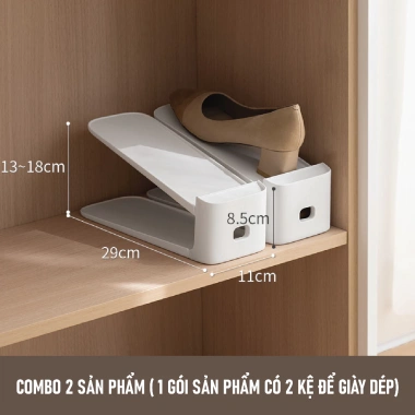 Kệ giày dép GonGang 29cm 2 cái - Tùy chỉnh độ cao, tiết kiệm không gian, 125k