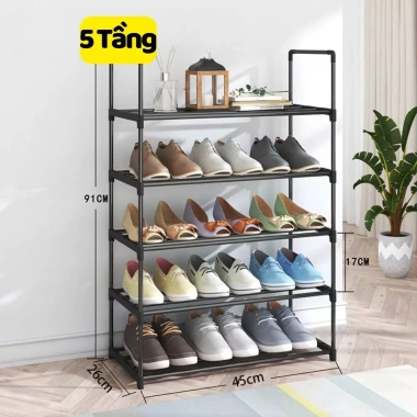 Kệ giày dép thép cao cấp gấp gọn 3-5 tầng, tùy chỉnh vị trí - Giá chỉ 89.000₫ 7