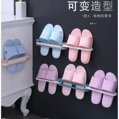 Kệ giày dép thông minh gấp gọn dán tường đa năng T8 - Giá 30.400 VND