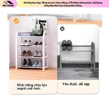 Kệ Giày Dọc Hẹp 4 Tầng MHHOME 45cm - Tiết Kiệm Không Gian, Mini Gọn Gàng, Trắng, 79.000đ 4