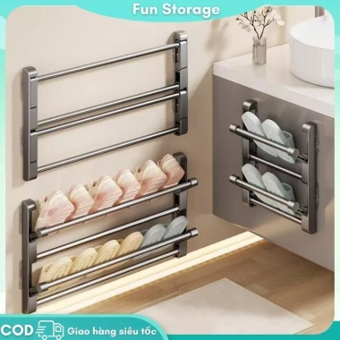 Kệ Giày Gắn Tường Gập Gọn - Không Cần Khoan, Dán Chắc Chắn, Tiết Kiệm Không Gian, Giá 49,000 VND