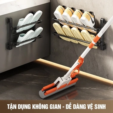 Kệ Giày Gắn Tường Gập Gọn - Không Cần Khoan, Dán Chắc Chắn, Tiết Kiệm Không Gian, Giá 49,000 VND