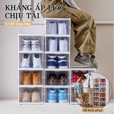 Kệ giày gấp gọn đa size - Hộp giày dép tiện lợi, tủ đựng giày nhôm giá rẻ 224k
