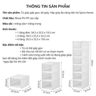 Kệ giày gấp gọn đa size - Hộp giày dép tiện lợi, tủ đựng giày nhôm giá rẻ 224k