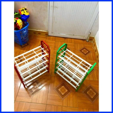 Kệ giày nhựa 4 tầng khung trắng - Bán sỉ, mua nhiều giảm, xếp giày dép gọn gàng 2