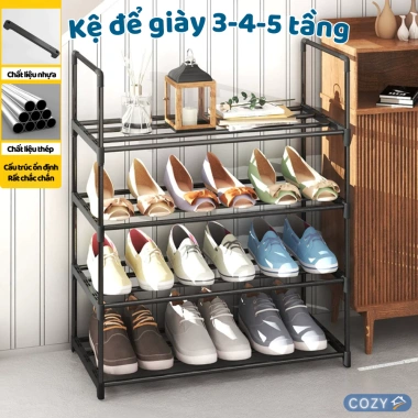 Kệ Giày Thép Cao Cấp 3-5 Tầng Gấp Gọn, Chống Gỉ, Chịu Lực Tốt – 89.000 VND