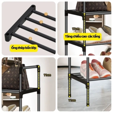 Kệ Giày Thép Cao Cấp 3-5 Tầng Gấp Gọn, Chống Gỉ, Chịu Lực Tốt – 89.000 VND