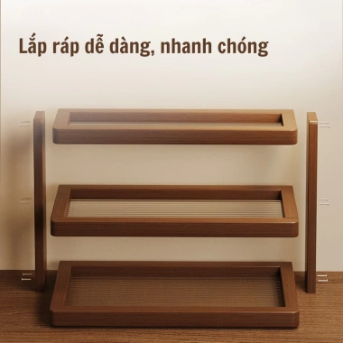 Kệ Gỗ Đa Tầng Cao Cấp, Khay Đựng Cốc Chén Đa Năng, Decor Phòng Khách & Bếp Sang Trọng - Giá 152.000 7