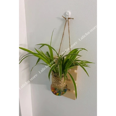 Kệ gỗ treo tường sang trọng kèm lọ hoa trang trí - Giá chỉ 15.000đ, giảm từ 19.500đ 8