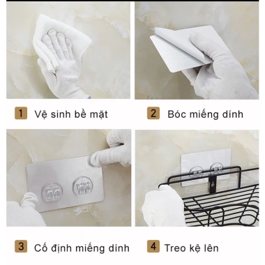 Kệ góc dán tường đa năng MKS014 - Chịu nước, treo tường phòng tắm & bếp 6