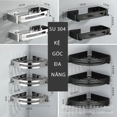 Kệ góc dán tường đa năng MKS014 - Chịu nước, treo tường phòng tắm & bếp 7