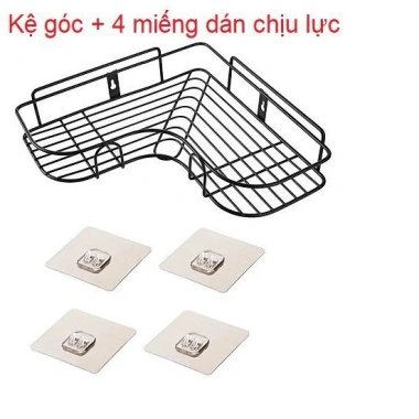 Kệ Góc Nhà Tắm Thép Sơn Tĩnh Dán Tường - Giá Treo Đa Năng, Tiết Kiệm Không Gian, Chỉ 25.000₫