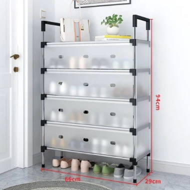 Kệ Inox Để Giày Dép 5 Tầng Có Nắp Đậy, Vách Ngăn Chắn Bụi – Chắc Chắn, Gọn Gàng, Tiện Lợi 160k