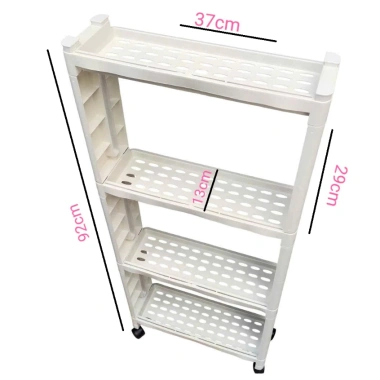 Kệ khe hẹp đa năng 3-4 tầng 15cm cho phòng tắm, bếp, máy giặt, tủ lạnh - Giá chỉ 63.000đ