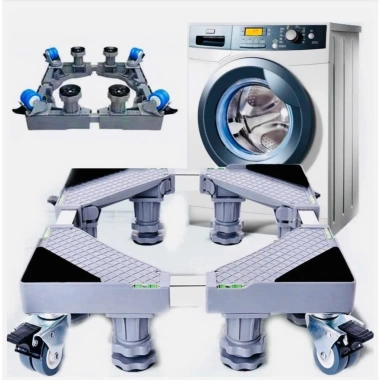 Kệ máy giặt & tủ lạnh 8 trụ 4 bánh xe, khóa an toàn, bám trắc vô bề mặt - 239.900₫ 5